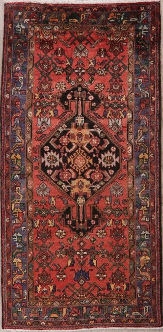 Traditional Malayer Rug Hand - Knotted Wool Geometric Oriental Carpet 4 X 8 Foyer
