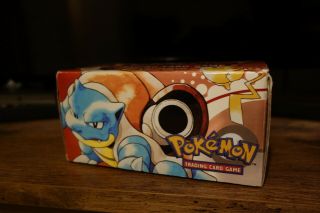 Vintage 1999 Pokemon Trading Card Storage Box Cardboard Base Set W/common Cards