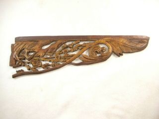 CHINESE ANTIQUE 150 YEAR OLD CHING DYNASTY HAND CARVED WOODEN CARVING FLORAL 2