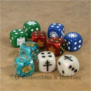 Set Of 10 Wwii Dice World War 2 Axis Allies Ww2 16mm Rpg Game D6s (set C)