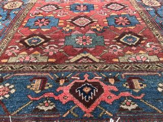 Antique rug,  hand knotted wool 4x6,  Ham Adan,  design and organic dyed color 2