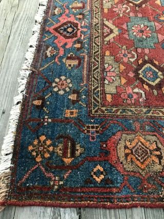 Antique rug,  hand knotted wool 4x6,  Ham Adan,  design and organic dyed color 3
