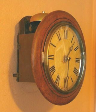 Antique Wood And Brass Wag On The Wall Clock As - Is
