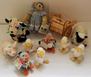 Muffy Vanderbear Down On The Farm Friends Wood Cart Patti Lucy Rudy Mary Webster