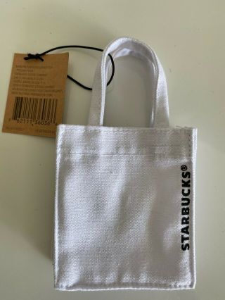 STARBUCKS 2019 Mini Canvas Tote Bag Gift Card Holder Christmas Ornament 2