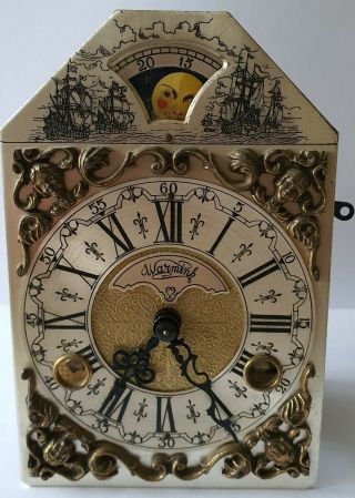 Warmink Clock Movement Vintage Dutch 8 Day Moon Dial Wubba