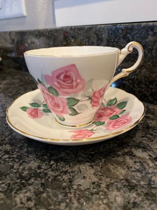 Vintage Regency English Bone China Floral Roses England Tea Cup & Saucer Set