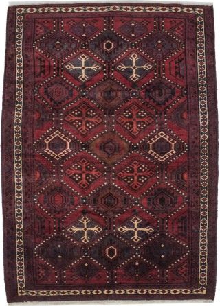 Tribal Design Vintage Hand Knotted Red 6x8 Lori Rug Oriental Home Decor Carpet