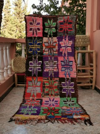 Moroccan Vintage Handmade Carpet Bohemian Berber Runner 2 