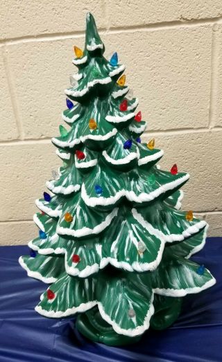 Vintage Ceramic Christmas Tree 19 " Tall With 3 Sections