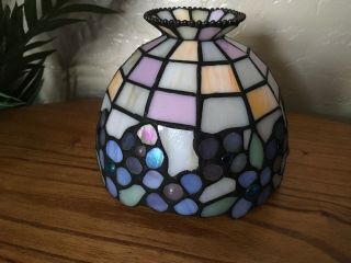 Vintage Tiffany Style Slag Stained Glass Lamp Shade