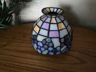 Vintage Tiffany Style Slag Stained Glass Lamp Shade 2