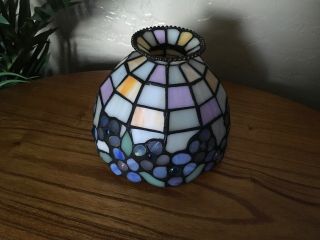 Vintage Tiffany Style Slag Stained Glass Lamp Shade 3