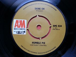 Humble Pie - Shine On/mister Ring Rare Uk 7  1971 Ex,  A&m Records