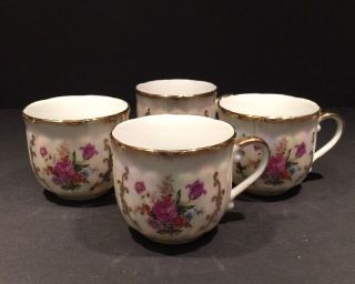 Fresh China Set Of 4 Tea Cups Porcelain Hand Painted Japan