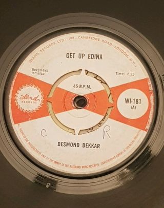 Desmond Dekker - Get Up Edina / Be Mine For Evermore - Ska 7 " Wi - 181 Good,
