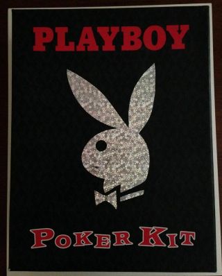 Playboy Poker Set Cards Chips And Instructional Playing Book