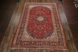 Vintage Traditional Floral Najafabad Area Rug RED Living Room Hand - Knotted 10x13 2
