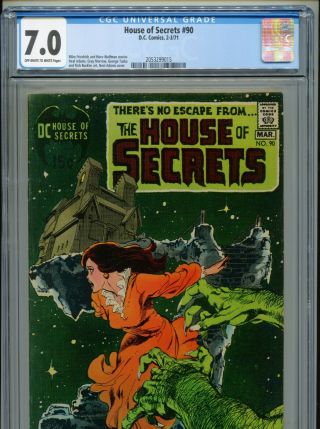 1971 Dc House Of Secrets 90 Neal Adams Cover Horror Cgc 7.  0 Ow - W Box8