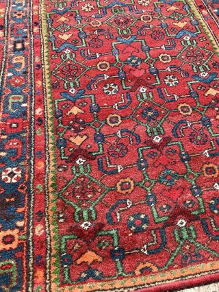 Vintage Mid 20th Century Hand Knotted Eastern Rug Decorative Carpet