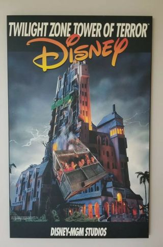 Vintage Disney World Mgm Studios Tower Of Terror Advertising Display 36 " Tall