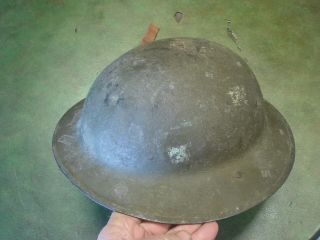 Vintage Wwi Us Doughboy Helmet W/ Liner And Chin Strap