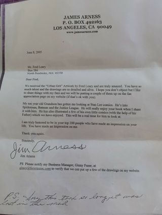 James Arness Letter To A Fan 2005 Signed