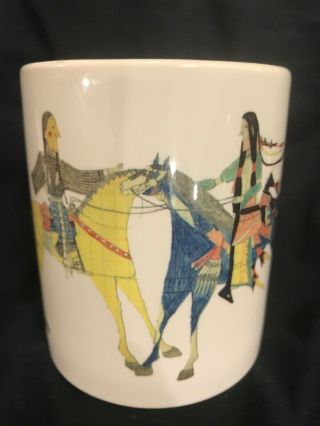 1887 Native American Ledger Drawing Collectible Mug Cup Gilcrease Museum Ok.