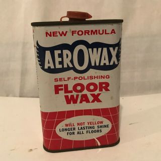 Vintage Aerowax Self - Polishing Floor Wax 1 Pint Can Boyle Midway Adevertising