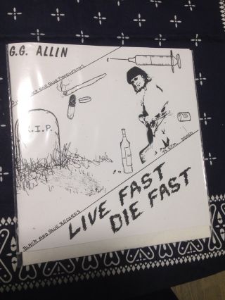 Gg Allin Live Fast Die Fast 7 " Scumfuck Murder Junkies Hardcore Punk Antiseen