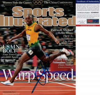 A Usain Bolt Signed 8x10 Photo Olympics Gold Medalist 10 Psa/dna