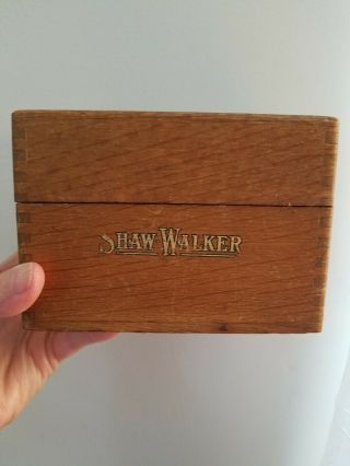 Vintage Shaw Walker Dovetailed Oak File Box Fits 3x5 Index Cards
