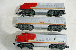 Lionel No.  Vintage Santa Fe " A - B - A " F - 3 Diesel Locomotive,  Red/silver Repair