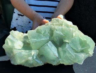10.  4lbs Large Green Fluorite Crystal Mineral Display Specimen