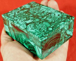 A Removable Top On This Big Deep Green Colored Malachite Box The Congo 544gr E