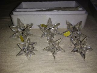 Vintage Set Of Rosenthal Bleikristall Crystal Star Candle Holders