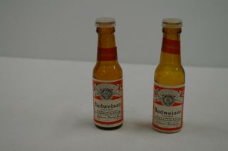 Vintage Budweiser Bottle Salt And Pepper Shakers Collectible Vtg