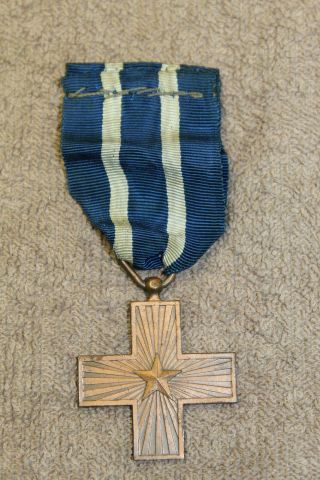 Ww1 Kingdom Of Italy " Cross For War Merit " W/full Ribbon