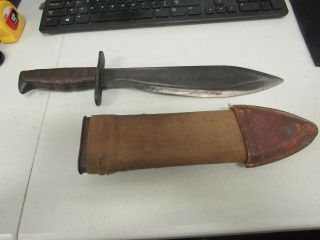 Wwi Us Army M 1917 Plumb Made Bolo Knife With Scabbard