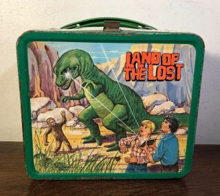 Vintage Land Of The Lost Metal Lunchbox 1975 Sid Marty Kroft Television Aladdin