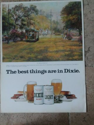 Vintage Dixie Beer Brewery Brewing St.  Charles Ave.  Streetcar Orleans Poster
