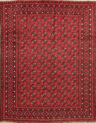 Vintage Geometric Balouch Afghan Oriental Area Rug Wool Hand - Knotted Carpet 7x9