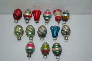 14 Vintage Mercury Glass 2 " X 1.  25 " Miniature Christmas Ornament Balls 45