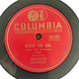 Eddie " Rochester " Anderson 1940 Columbia 78 Waitin 