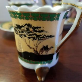 vintage footed demitasse tea cup w/saucer x2 japan Grand porcelain 2