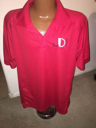 The D Casino Las Vegas Employee Polo Golf Red Shirt Size Large
