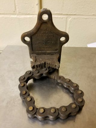 Vintage Vulcan No.  1 Pipe Chain Clamp Vise 1/8 To 2 " Dropped Forged J.  M.  Williams