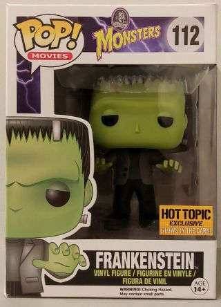 Funko Pop Movies Monsters 112 Frankenstein Glow In The Dark Ht Exclusive Htf