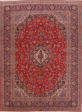 Traditional Oriental Floral Area - Rug Hand - Knotted Carpet 10 X 13 Rugs