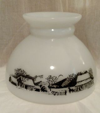Currier And Ives White Milk Glass 8 